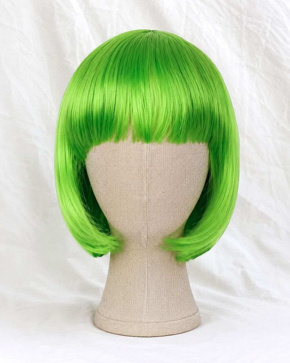 CiCy Neon Green Short Bob Wig with Bangs Halloween Cosplay Costume New